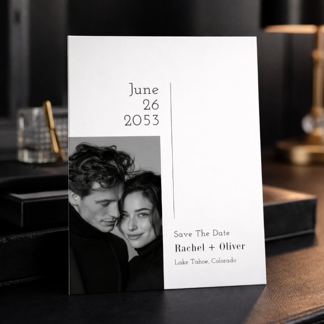 Editorial Luxury Photo Wedding Save the Date (Créateur téléchargé)
