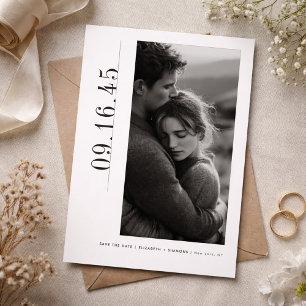 Éditorial Vertical Date Noir Blanc Save the Date