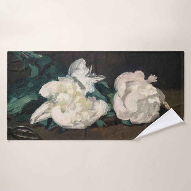 Edouard Manet - Branche des pivoines blanches, sec (Serviette de bain)