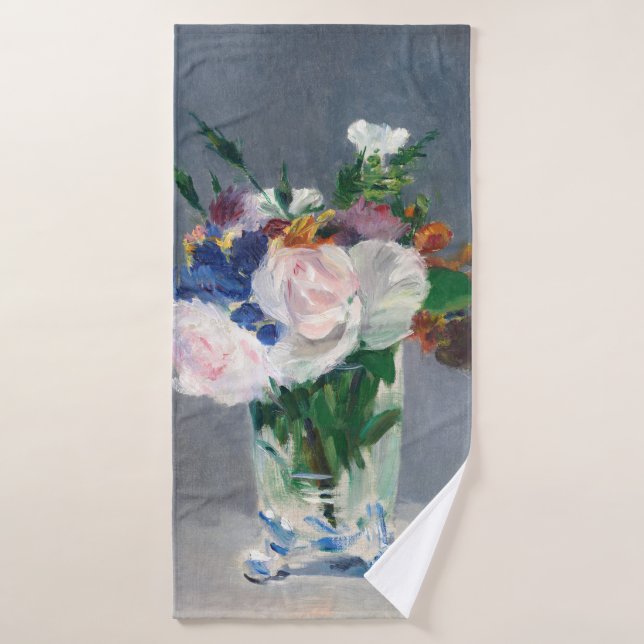 Edouard Manet - Fleurs dans un Vase de Cristal (Serviette de bain)