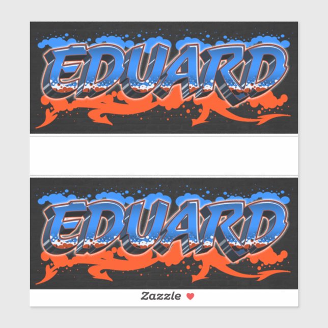Eduard prénom autocollant graffiti sticker (Feuille)