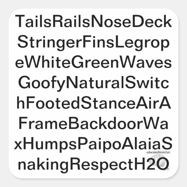 educatedbrainfart Respect Water Sticker (Devant)