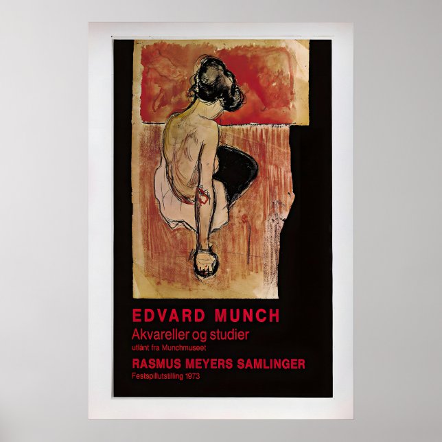 Edvard Munch Exhibition Poster Vintage Art Print 1 (Devant)
