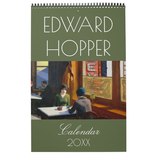 Edward Hopper peintures murales calendrier 2026 (Protection)