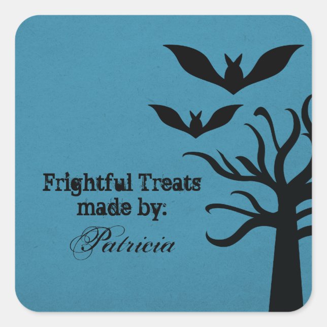 Eerie Bats Halloween Stickers de traitement, Bleu (Devant)