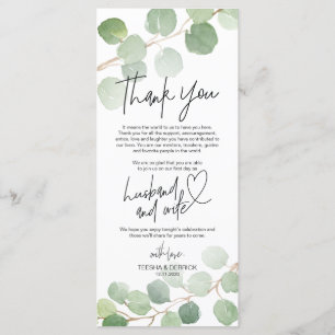 Eeucalyptus moderne Cadre Carte de remerciements