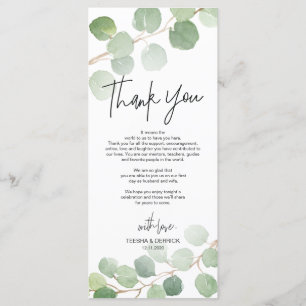 Eeucalyptus moderne Cadre Carte de remerciements