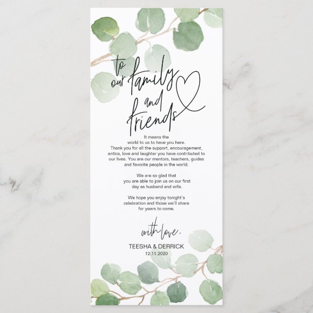 Eeucalyptus moderne Cadre Carte de remerciements (Devant)