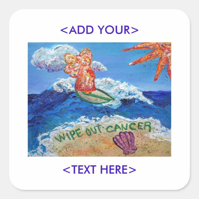 Effacer Cancer Ange Art Decal Stickers (Devant)