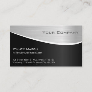 Effet acier noir, Carte de visite professionnel
