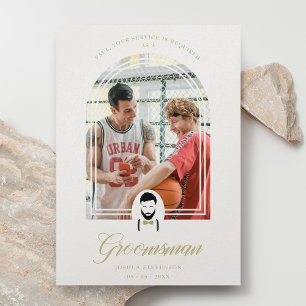 Effet Arch Groomsman Funny Mariage Simple Proposa