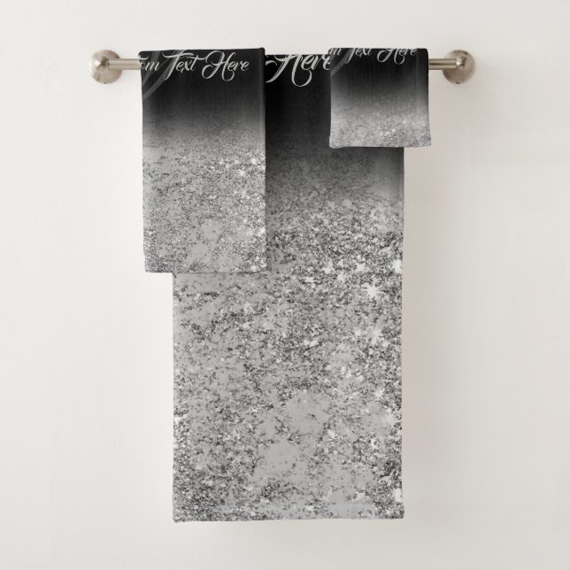 Effet brillant imprimé Bling Silver Glam noir (En situation)