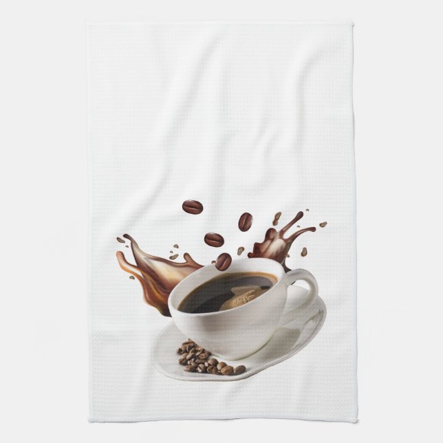 Effet café Splash serviette de cuisine (Vertical)