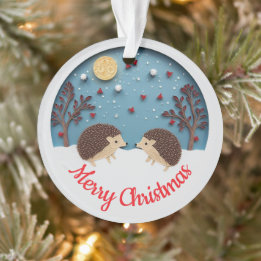 Effet de quilling 2 hérissons à Noël