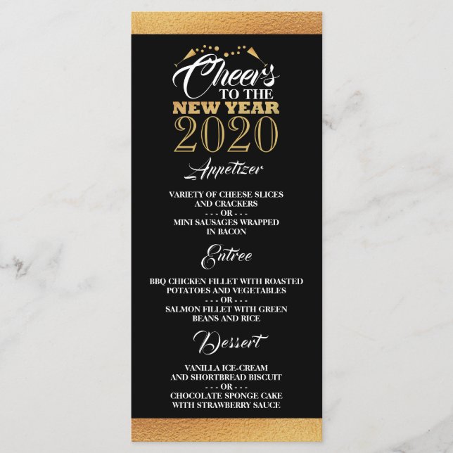 Effet d'huile d'or, Bulles de champagne, Menu Nouv (Devant)