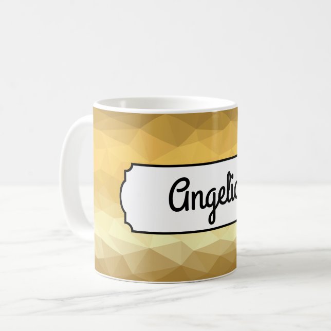 Effet doré géométrique tasse de nom personnalisée (Devant gauche)