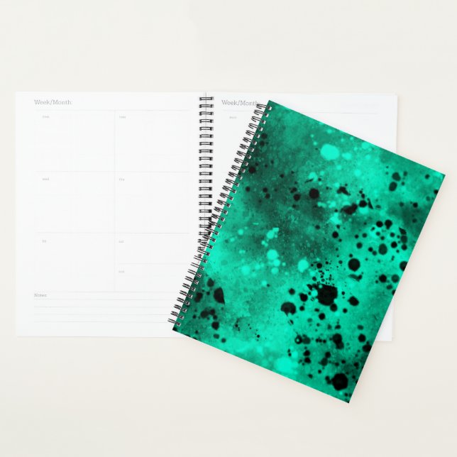Effet Paint Splatter vert & noir (Devant avec enveloppe)