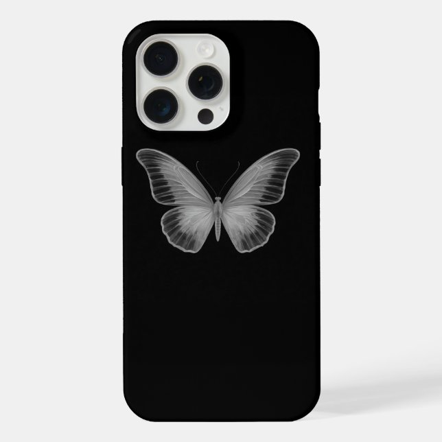 effet papillon blanc coque iphone 15 pro max (Verso)