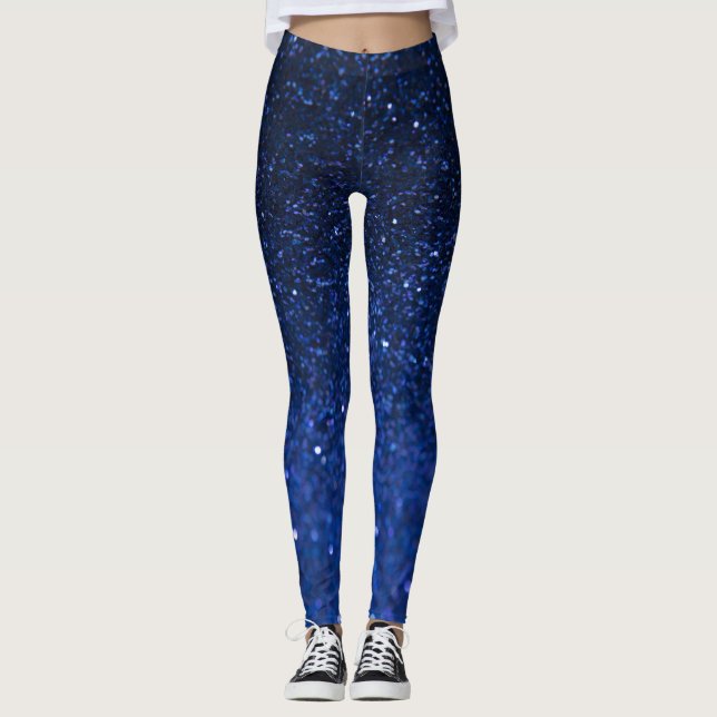 Effet Parties scintillant bleue Femmes Leggings (Devant)