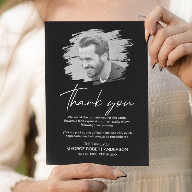 Effet scintillé moderne Photo Merci funéraire (Créateur téléchargé)