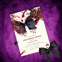 Éffrayant arc noir Halloween Costume Invitation