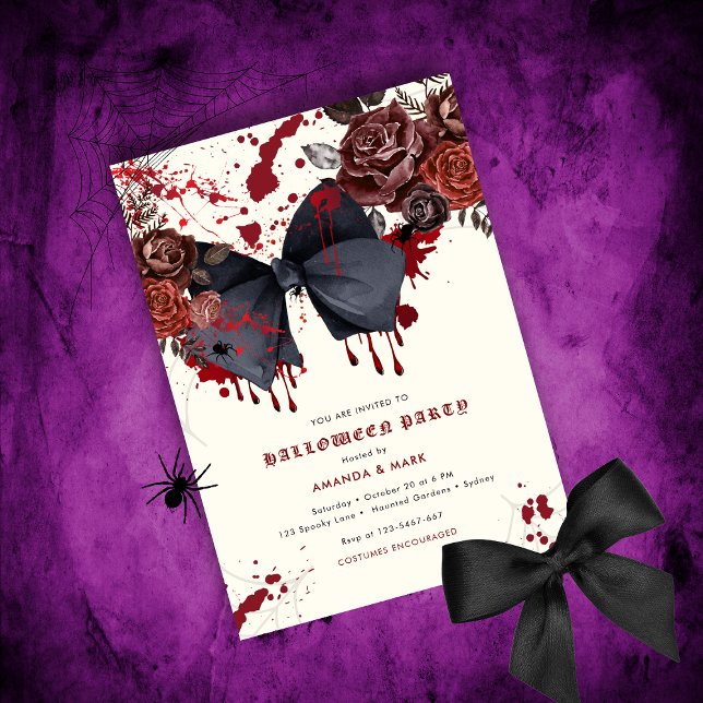 Éffrayant arc noir Halloween Costume Invitation (Créateur téléchargé)
