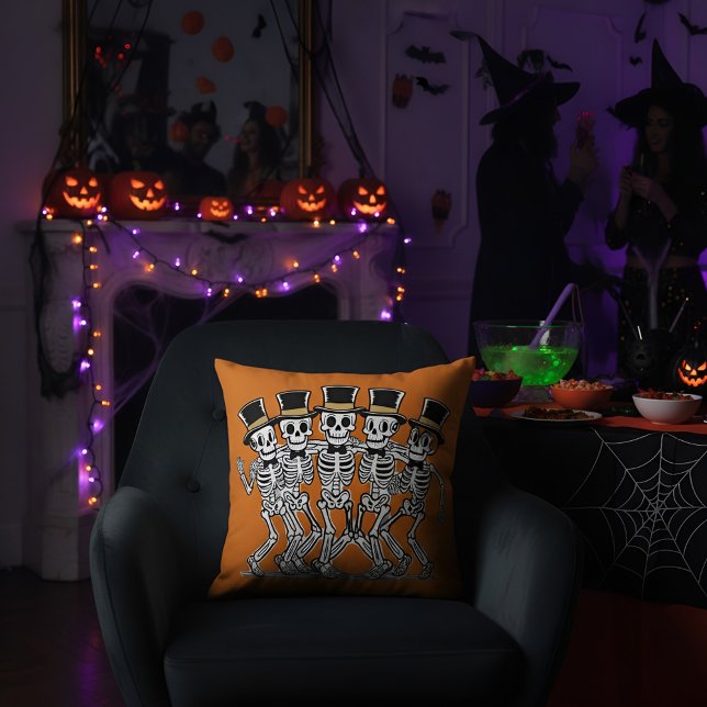 Éffrayant Dancing Skeleton Halloween Coussin de fê (Créateur téléchargé)