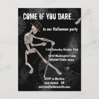 Éffrayant Dancing Skeleton Halloween Invitation