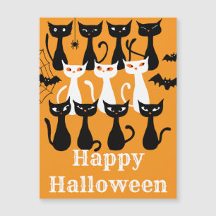 Éffrayant drôle chats Halloween carte magnétique