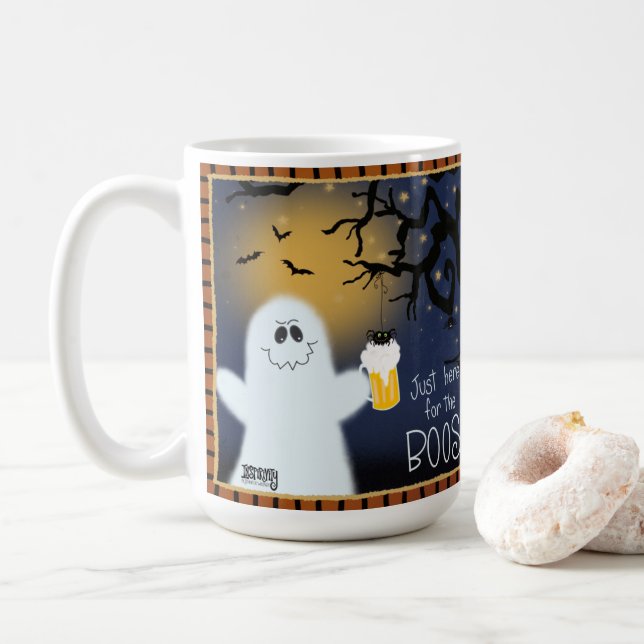Éffrayant Ghost Cute Boos Inspirivity Café Mug (Avec donut)