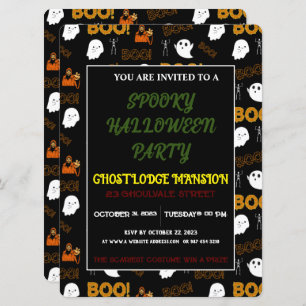 ÉFFRAYANT GHOST HAPPY HALLOWEEN PARTY INVITATION