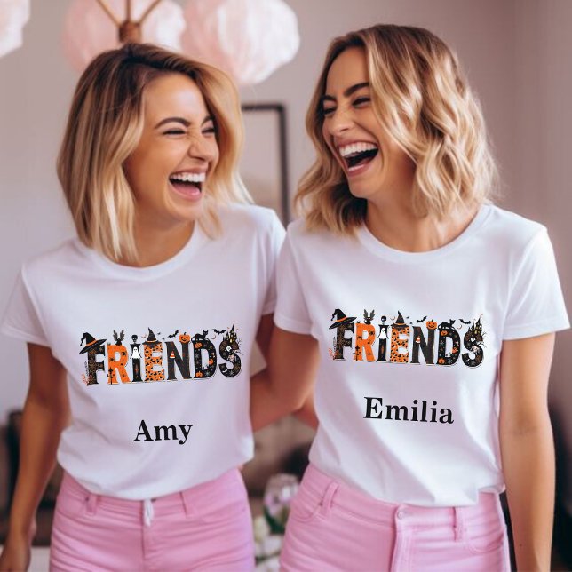 Éffrayant Halloween amis Sweatshirt de nom graphiq (Créateur téléchargé)