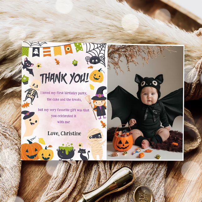 Éffrayant Halloween Cute Ghost Carte de remercieme (Créateur téléchargé)