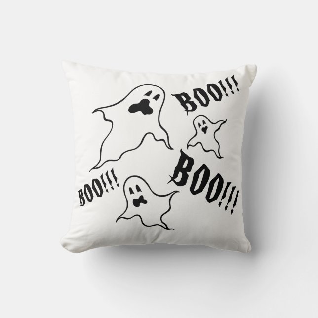 Éffrayant Halloween Fantômes Jeter Coussin (Recto)