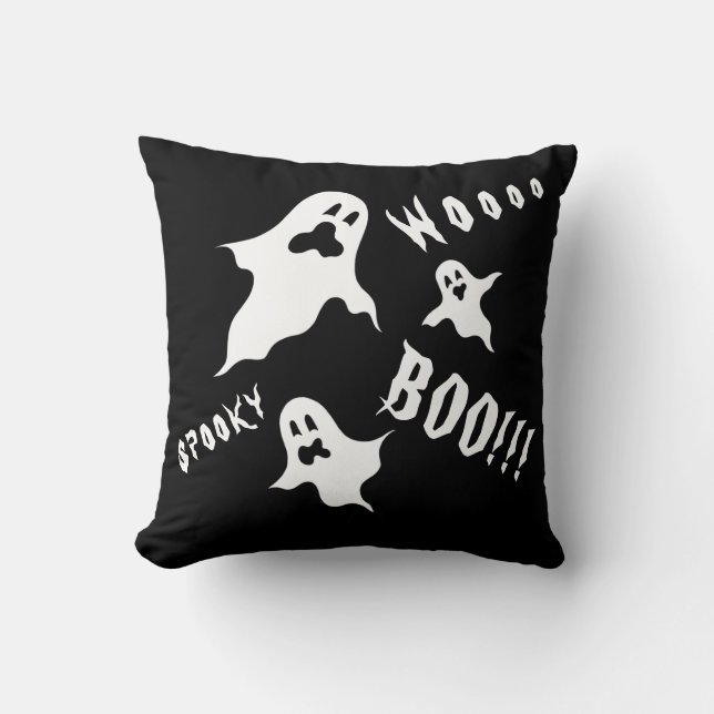 Éffrayant Halloween Fantômes Jeter Coussin (Recto)