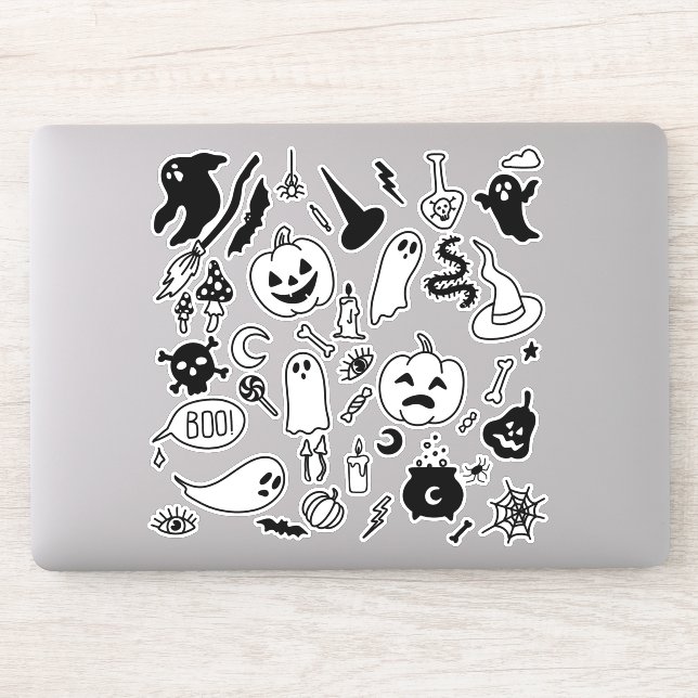 éffrayant halloween fête doodart autocollants (Ordinateur)