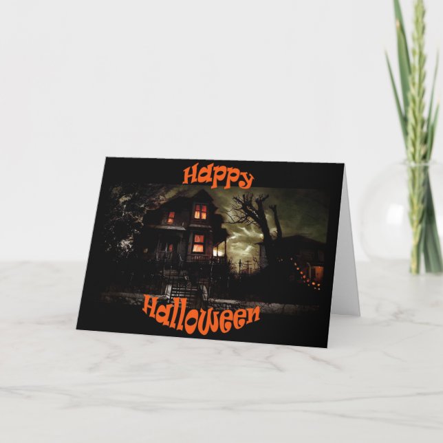 éffrayant house3 carte de voeux halloween (Devant)