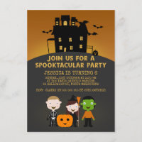 Éffrayant House Kids Halloween Invitation d'annive