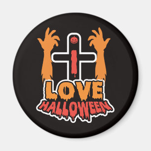 Éffrayant J'aime Halloween Zombie Mains Magnet