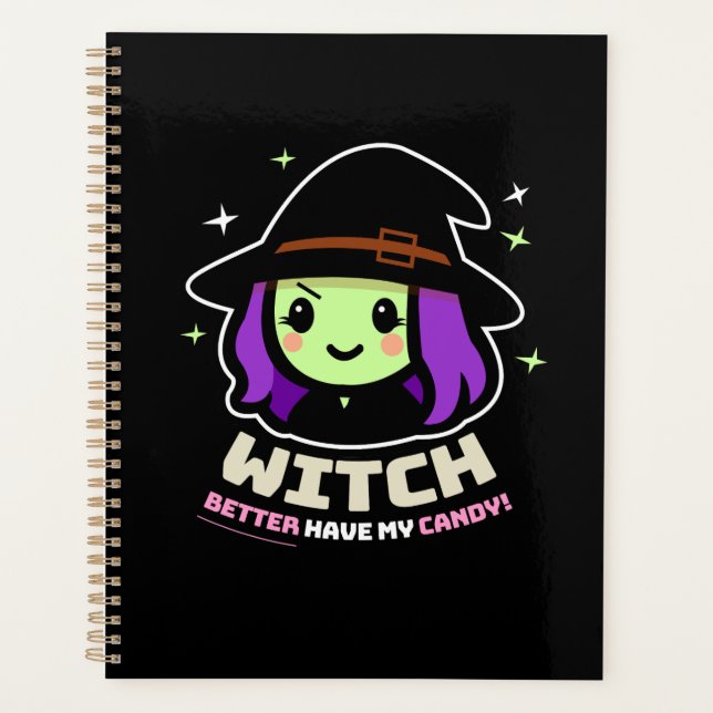 Éffrayant Kawaii Witch Halloween Planificateur (Devant)