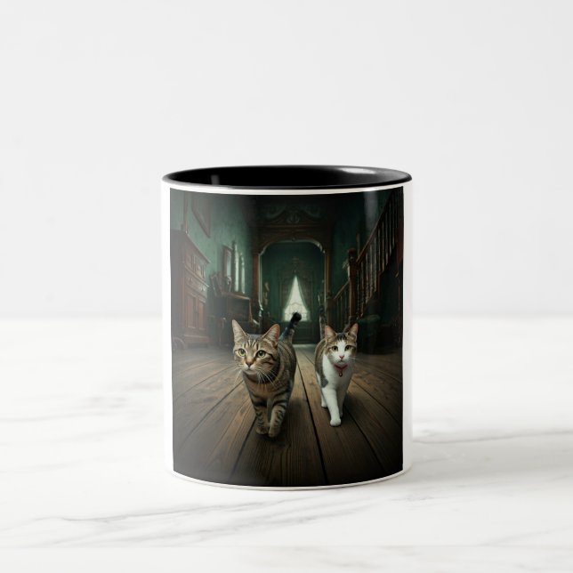 Éffrayant Kitty Duo : Une Mug En Céramique Hauntin (Centre)