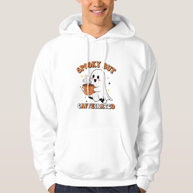 Éffrayant Mais Caffiné Cute Ghost Sweat - shirts à (Devant)