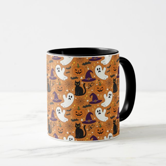 Éffrayant mais mignon Halloween amis Motif Mug (Devant droit)
