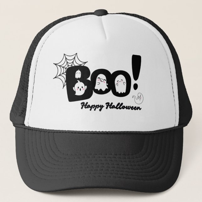 Éffrayant mignon "Boo !" Casquette fantôme Hallowe (Devant)