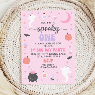 Éffrayant rose 1er anniversaire Invitation