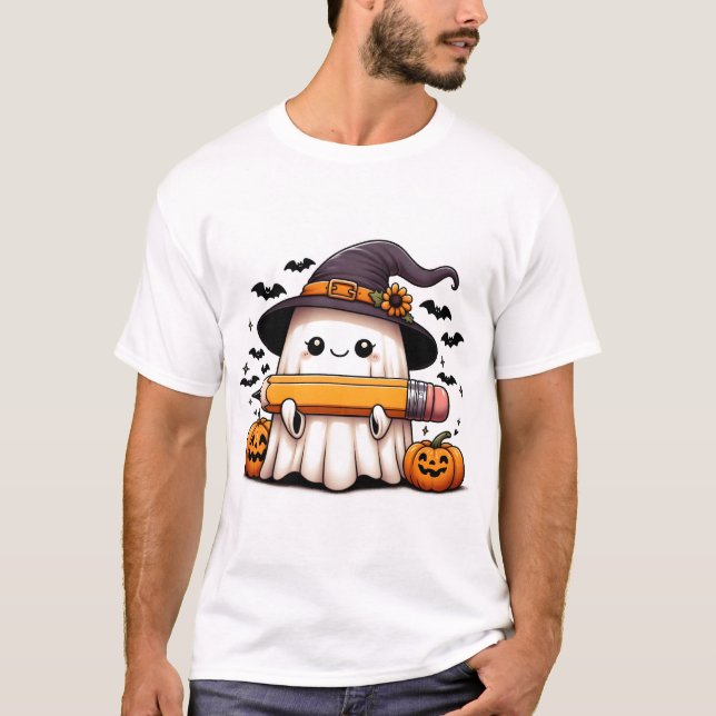 Éffrayant Smart : T-shirt du fantôme enseignant (Devant)