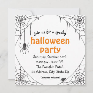 Éffrayant Spider Halloween Fête Invitation