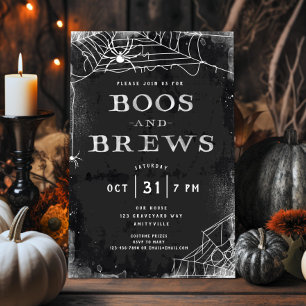 Éffrayant Spiderweb Vintage Halloween Invitation