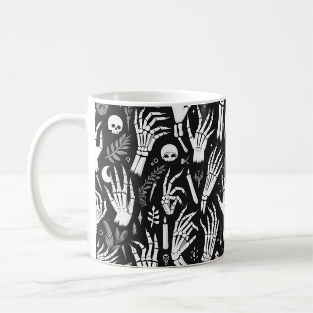 Éffrayant squelette mains Mug (Gauche)