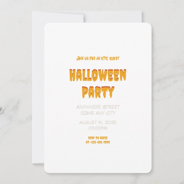Éffrayant Thèmes Invitation de la fête d'Halloween (Devant)
